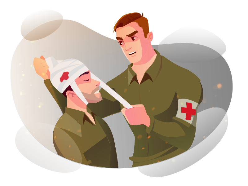 Военная часть врач. Военный фельдшер. Военные медики иллюстрации.